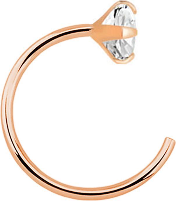 Immagine prodotto Star Piercing Anello da naso aperto in oro rosa e cristallo d'argento (senza ottone, Argento 925)