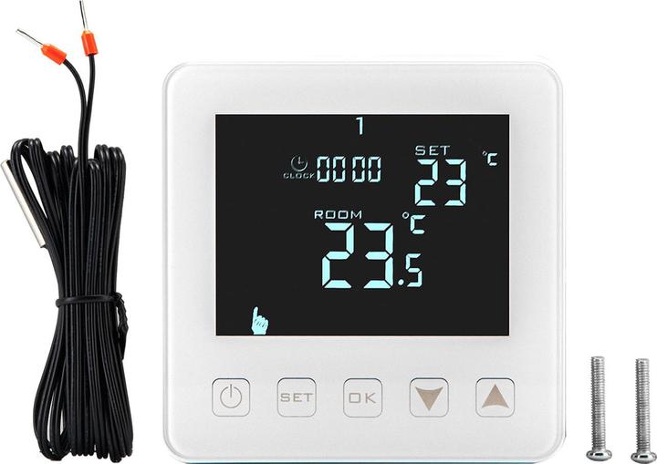 Produktbild Casativo Wand Thermostat für Fussbodenheizung, Touch-Tasten, LCD-Display, programmierbar, 4er-Set