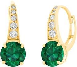 Actual product image JVD Gold plated earrings with clear and green zircons SVLE0974XH2GZ00