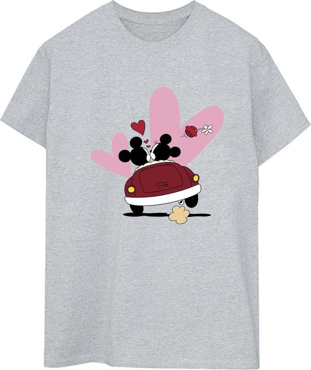 Actual product image Disney Womens/Ladies Mickey Mouse Car Print Cotton Boyfriend T-Shirt (S)