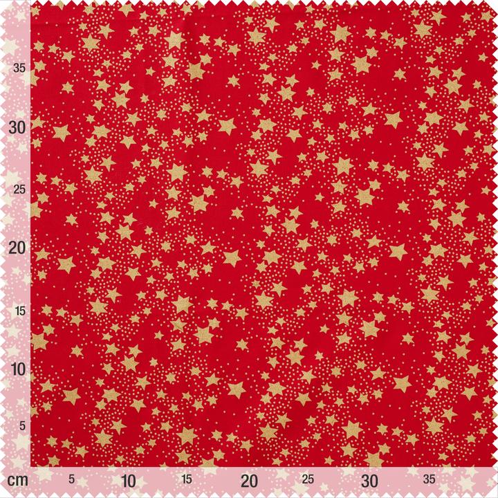 Immagine prodotto VBS Tessuto di cotone "Stars", rosso, largo circa 145 cm, al metro