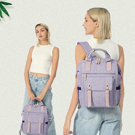 Produktbild Only-Bags.Store Stilvoller kleiner Laptop-Rucksack - Modischer College Daypack mit verstellbaren Trägern, robustem