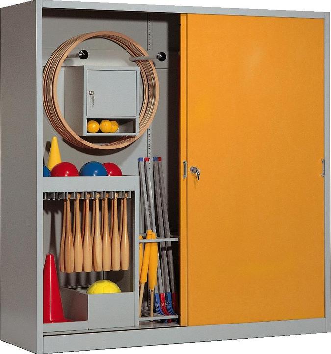 Produktbild C+P Sportgeräteschrank (HxBxT: 195x190x60 cm, mit Vollblech-Schiebetüren, Typ 5)