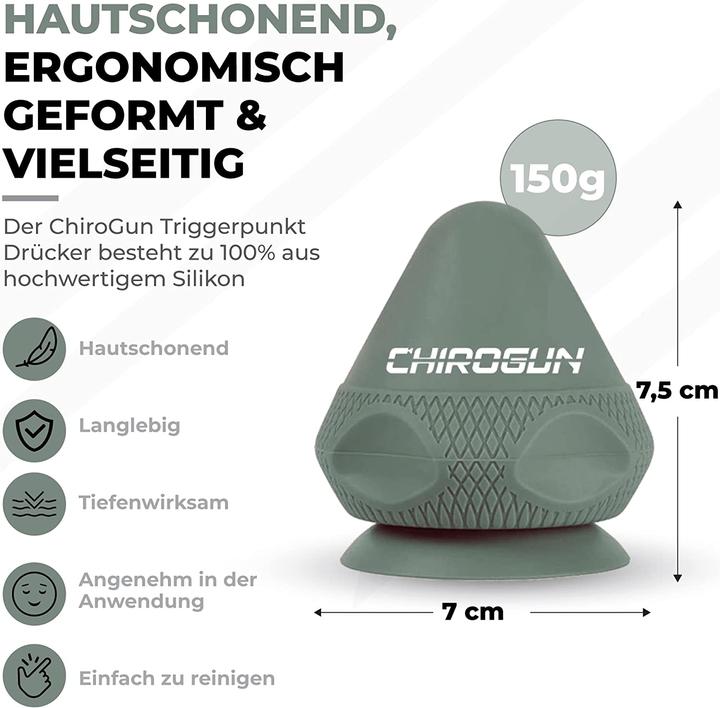 Produktbild ChiroGun Triggerpunkt Drücker mit Saugnapf & Beutel Grün