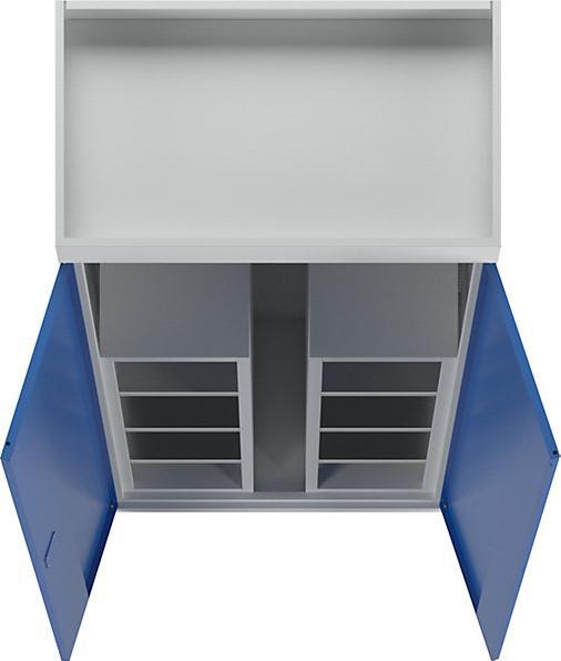 Actual product image MBA-System JUMBO equipment and cleaning cupboard, solid panel doors / 2 shelf boxes, light (45 cm, 112 cm)