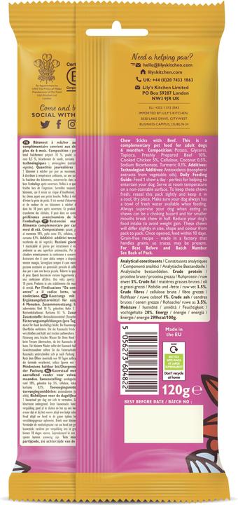 Actual product image Lily's Kitchen Chewing stick beef (Adult, 1 pcs., 120 g)