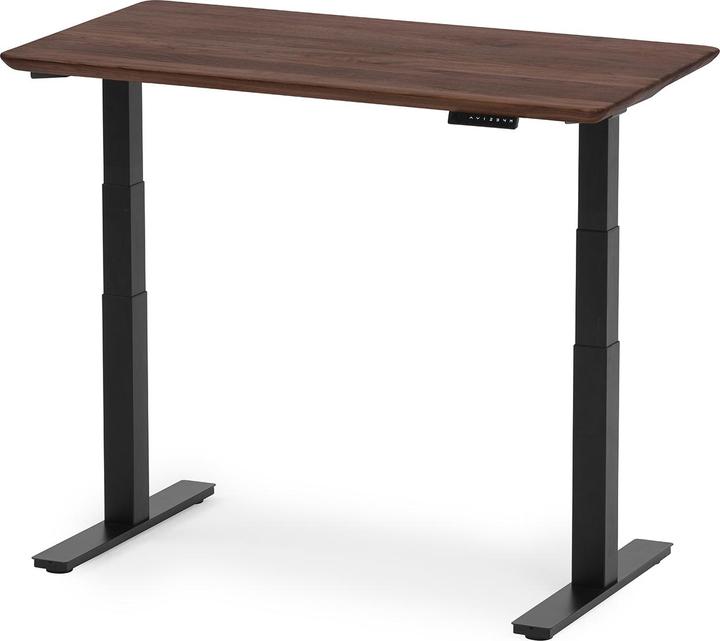Produktbild Oakywood Standing Desk Holztisch mit Höhenverstellung - aus Massivholz - Walnuss / 120x60 / Schwarz - Oakywoo (120 x 60 cm)