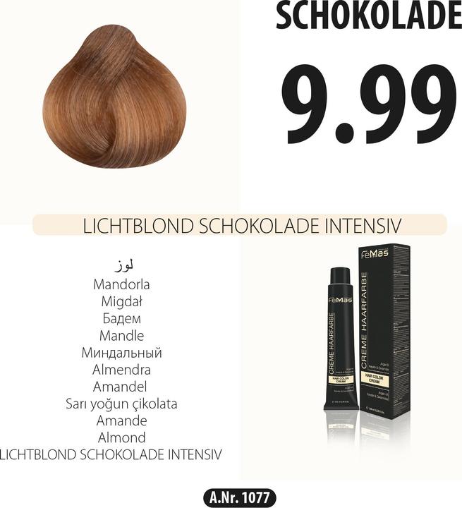 Actual product image FemMas 9.99) Hair Color Light Blonde Chocolate Intense 100ml (Light Blonde Chocolate Intensive 100ml)