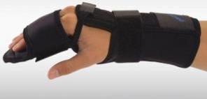 Actual product image Omnimed Intrinsic Plus 4-finger splint padded left black (M)