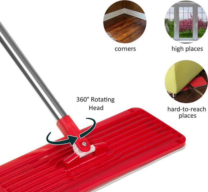 Actual product image Greenblue Flat broom + bucket + telescopic pole + 2 x Microfiber mat 5.7 L floor cleaning XXL set swivel head (1 pcs.)