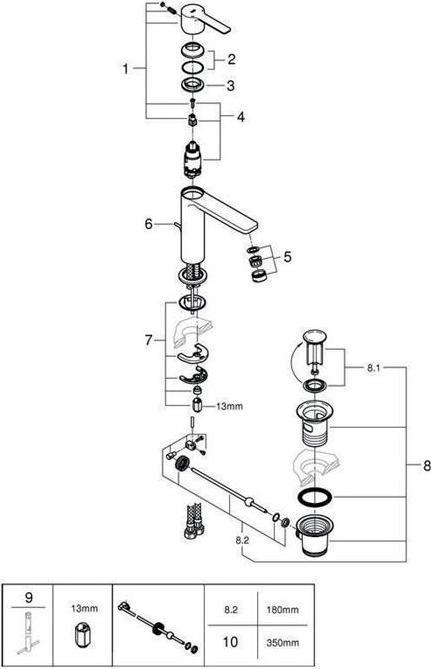 Produktbild Grohe Lineare Einhand-Waschtischbatterie S-Size