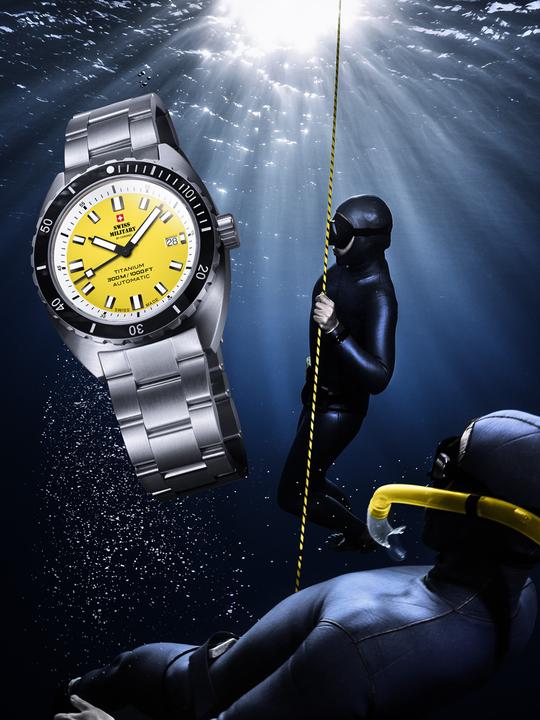 Produktbild Swiss Military SMA34100.05 Diver Titanium Automatik 42mm 30ATM (Taucheruhr, 42 mm)