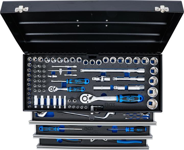 Produktbild BGS Metall-Werkzeugkoffer 3 Schubladen mit 143 Werkzeugen (3312 Teile)