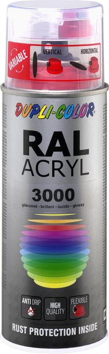 Image du produit Dupli-Color Peinture acrylique brillant RAL 3000 rouge feu (Rouge flammes, 0.40 l)