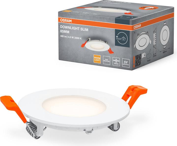 Produktbild Osram 4099854444708 Downlight Slim 85mm 4.5W 3000K LED-Deckenleuchte 4.50 W (240 lm)