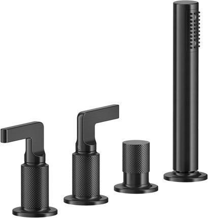 Produktbild Gessi Inciso- 2-Hebel-Griff-4-Loch-Wannenrand-Armatur, separater automatischer Umsteller für Wannen