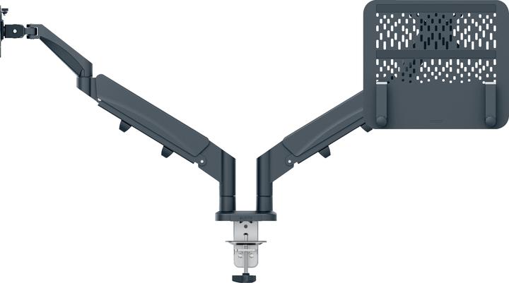 Leitz Ergo ruimtebesparende dubbele monitorarm met laptophouder (Tabel, 32")