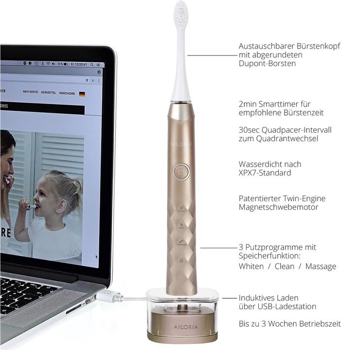 Image du produit Ailoria Brosse à dents sonique Shine Bright Gold (Brosse à dents sonique)