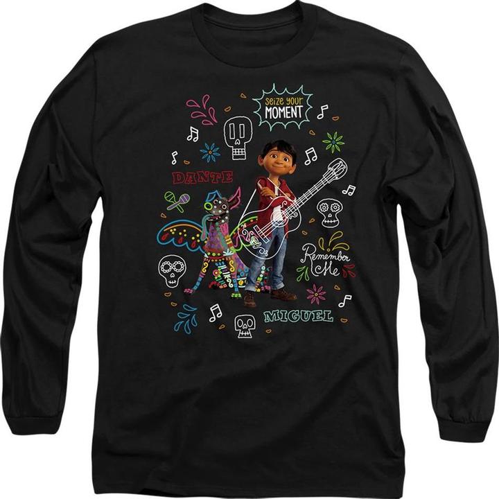 Actual product image La Maison du Coco Unisex Adult Miguel Dante Movie Quotes And Colourful Doodles T-Shirt (XXL)