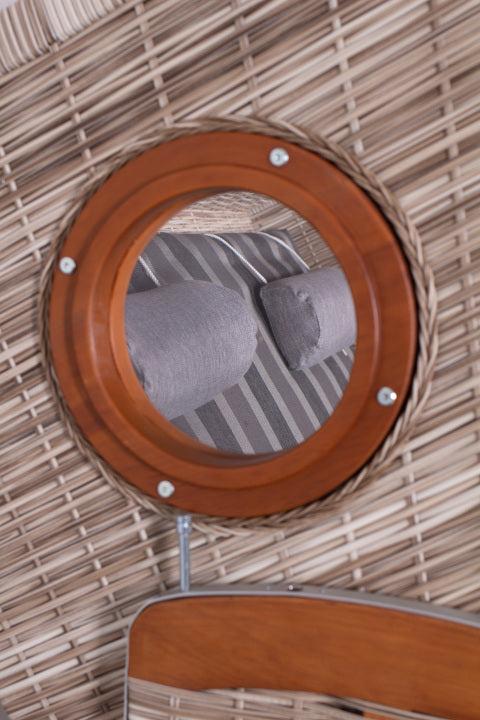 Actual product image dekoVries Strandkorb deVries PURE® Wave XL PE Pinienholz, seashell Des. 402