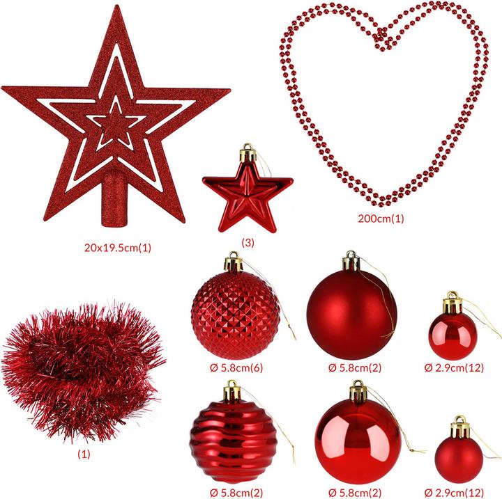 Immagine prodotto Deuba 66tlg palle dell'albero di Natale argento (66 -parte)