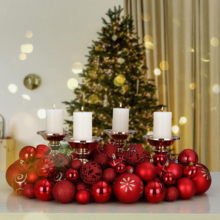 Immagine prodotto Deuba 66tlg palle dell'albero di Natale argento (66 -parte)