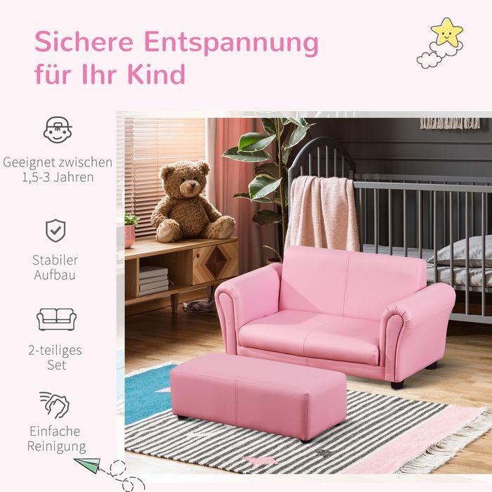 Immagine prodotto Swisshandel24 Poltrona per bambini con poggiapiedi rosa, 83x42x41cm (Poltrona per bambini)