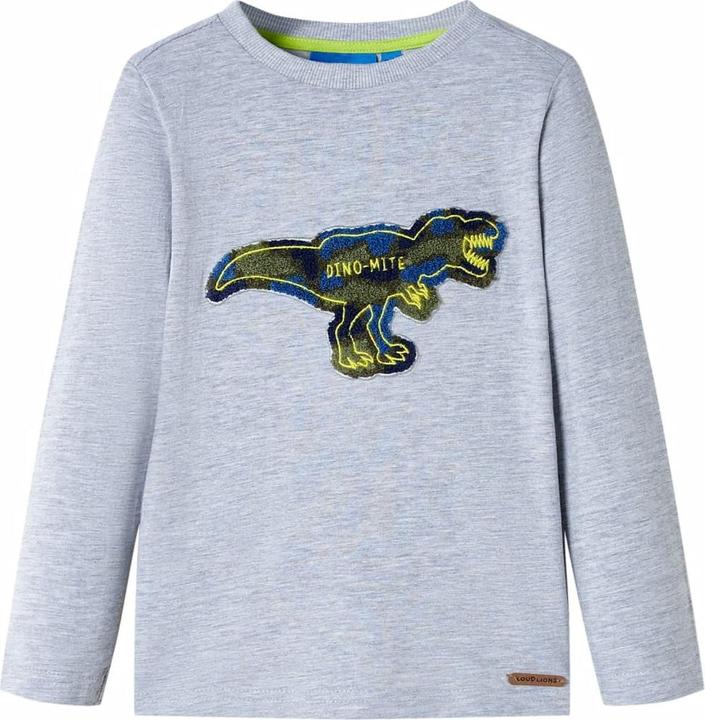 Actual product image VidaXL Children's long-sleeved shirt grey melange 140,Material: 95 (140)
