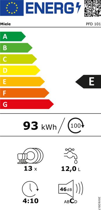Label énergétique Miele PFD 101