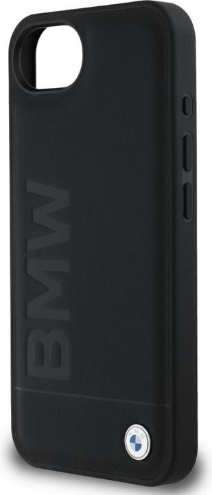 Actual product image BMW Case Leather Hot Stamp do iPhone 16e black (Apple iPhone 16e)