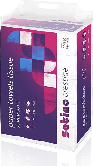 Produktbild Wepa prestige Handtuchpapier - 274980 - PT2-kompatibel - 3000 Blatt - 2-lagig - Zellstoff (25 x)