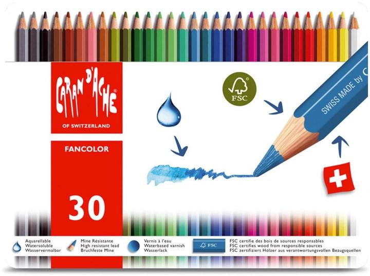 Immagine prodotto Caran d'Ache Fancolor Farbstifte Metallschachtel (Multicolore, 30 x)