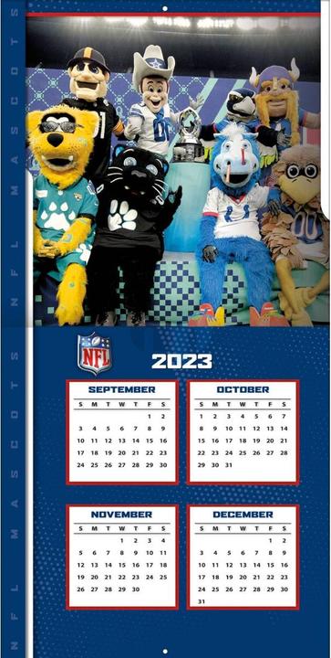 Produktbild NFL - NFL Maskottchen - 30,5 x 30,5 cm Wandkalender 2024 (Englisch, Deutsch, Französisch, Italienisch, Spanisch)