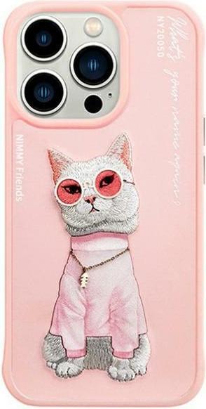 Actual product image Nimmy case iPhone 15 Pro Max 6.7" pink Glasses Cool Cat (Apple iPhone 15 Pro Max)
