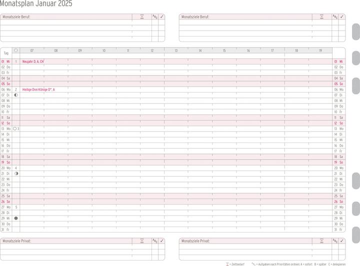 Actual product image Chronoplan Monthly plan (A5, German)