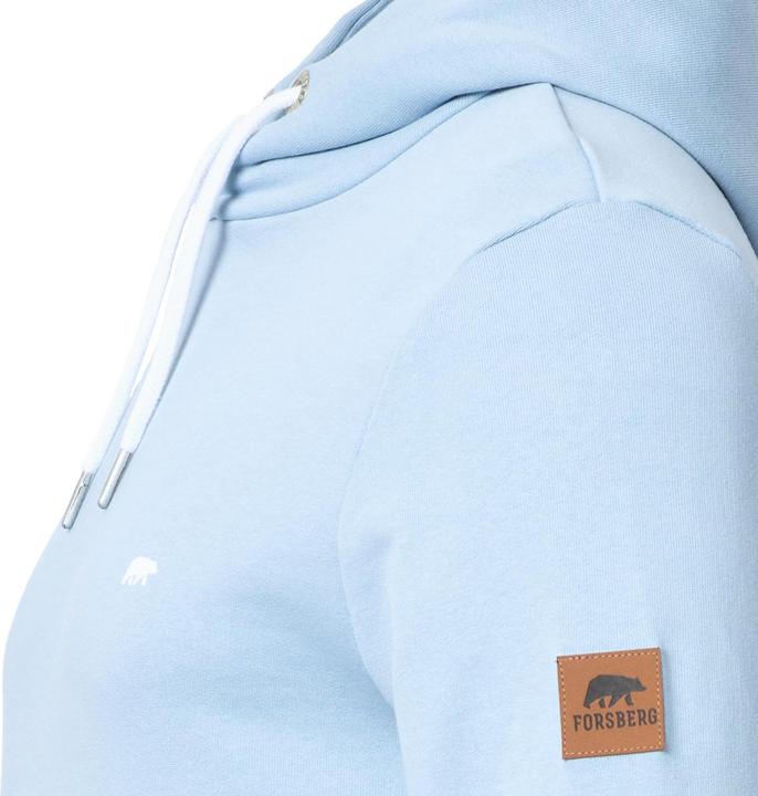 Actual product image Forsberg Hoodie with logo on chest and back black, pastel blue (4XL)