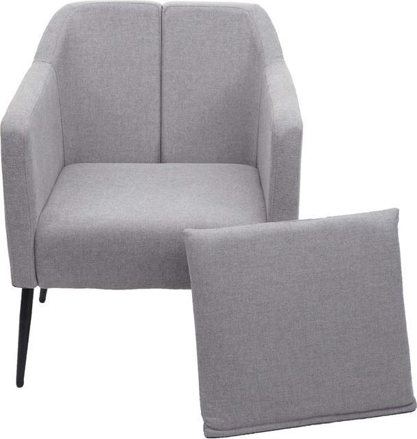 Immagine prodotto Mendler Sedia da salotto, poltrona Sedia da cocktail Sedia relax - Tessuto/Tessuto Grigio chiaro