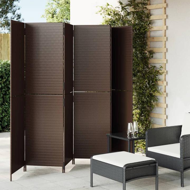 Actual product image VidaXL Screen 6-piece brown poly rattan,Colour: Brown,Material: Poly