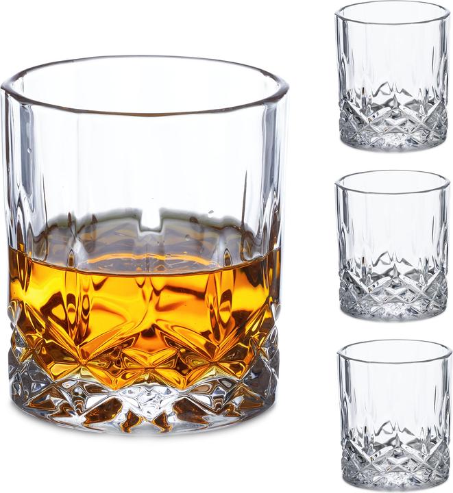 Relaxdays Verres à whisky (3 dl, 4 x, Verre à whisky)