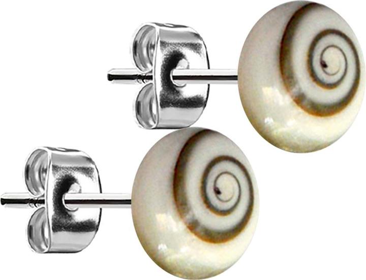 Produktbild Star Piercing Ohrstecker silber Teller mit Shiva-Auge (Chirurgenstahl 316L, ohne Messing, Organisch)