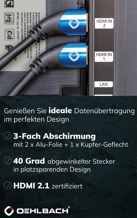 Immagine prodotto Oehlbach Cavo di collegamento HDMI AV (1x spina HDMI - 1x spina HDMI) 1,5 m Nero (1.50 m, HDMI)