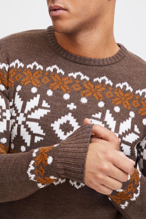 Image du produit Solid Norwig Pull En Grosse Maille Pull-Over Tricot Pour Homme Avec Encolure Rond (XXL)