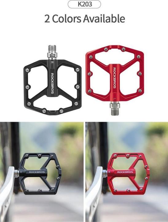 Actual product image Rockbros K203-BK bicycle pedal set - black