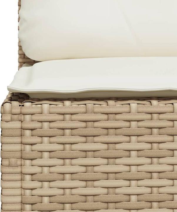 Image du produit VidaXL Jardin Canapé d'angle Coussin Canapé central Canapé de jardin Beige Poly rotin
