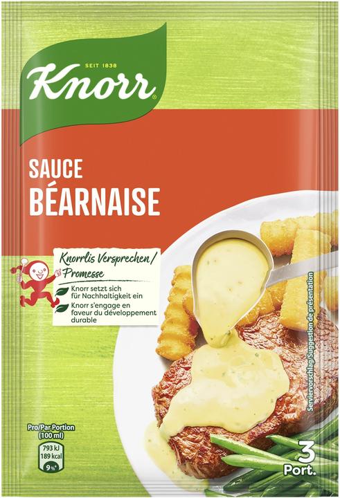 Actual product image Knorr Béarnaise sauce sachet, creamy delight with herbs, Bearnaise sauce ideal with poultry & fish (23 g)