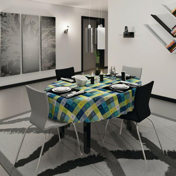 Produktbild DC Table Tischdecke Manhattan Victor Rund, Ø 150 cm, Blau (150 x 150 cm)