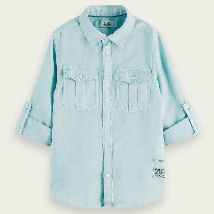 Produktbild Scotch Shrunk Shirt aus Leinen mit Rollärmeln (164)