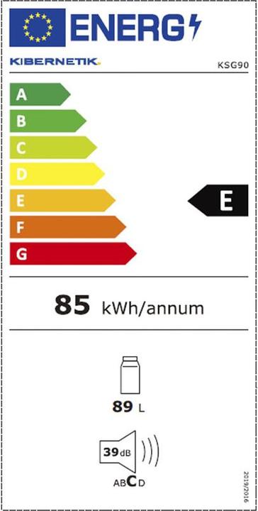 Label énergétique Kibernetik Réfrigérateur FSP (89 l)