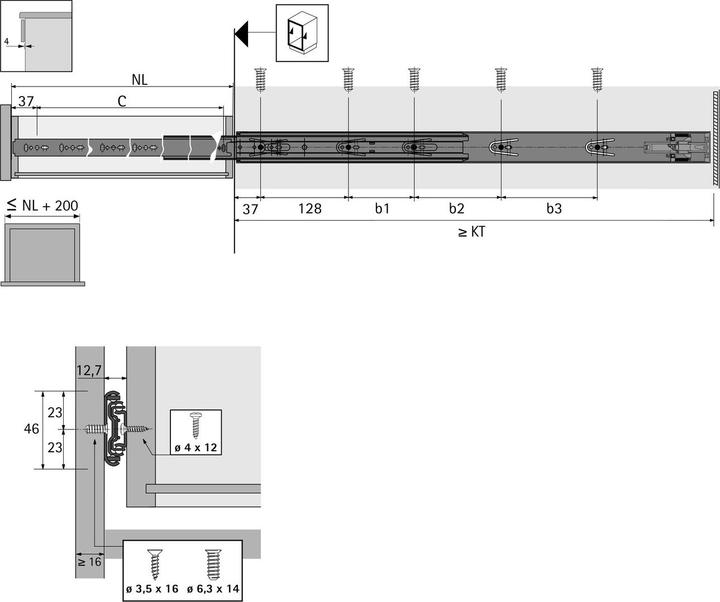 Produktbild Hettich Kugelvollauszug KA 4532 Push to open