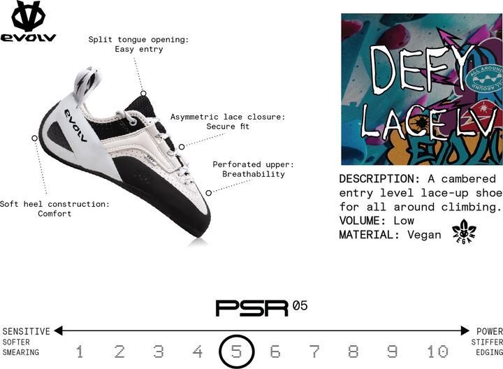 Produktbild Evolv Defy Lace LV - Präziser Einsteiger-Kletterschuh für schmale Füsse (46.5)